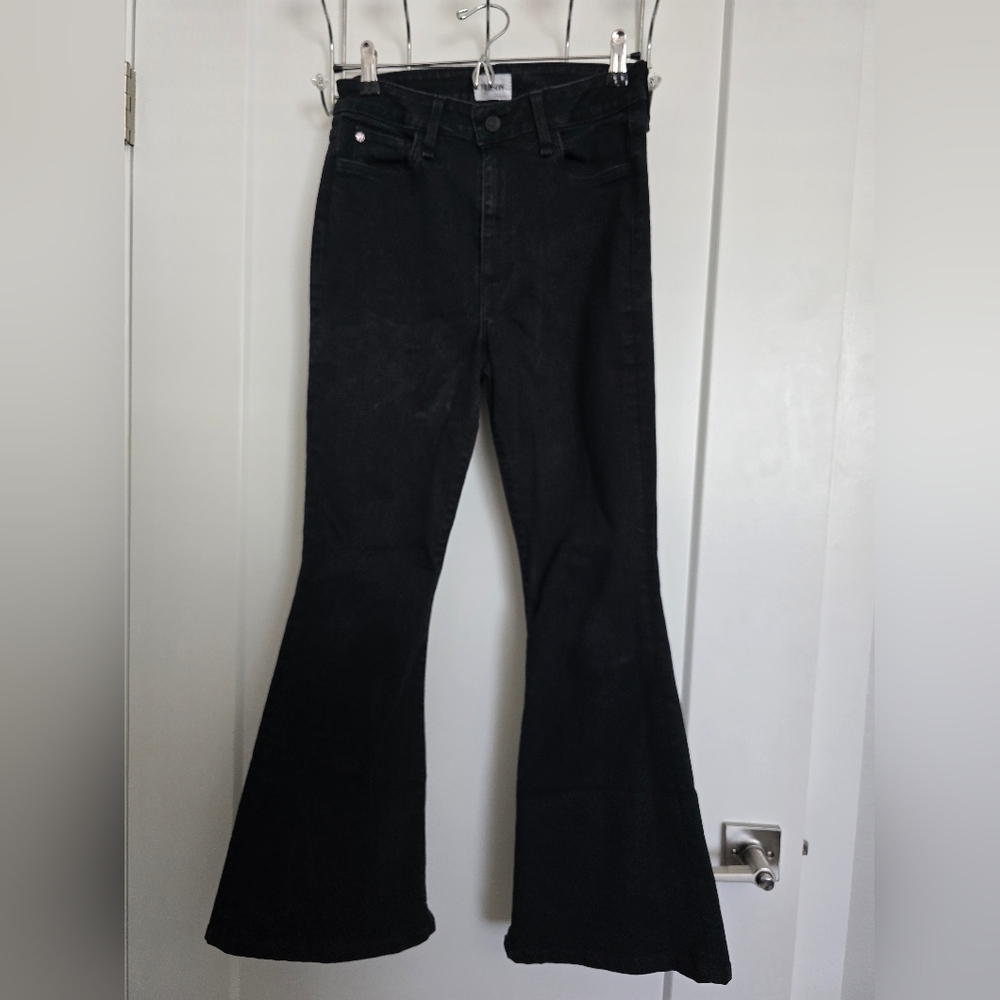 Hudson Heidi High Rise Women's Black Flared Jeans